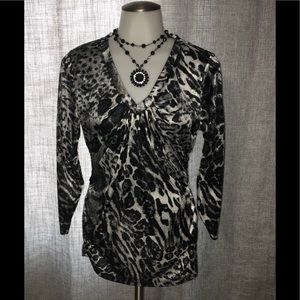 SnowLeopard print NY & Co top